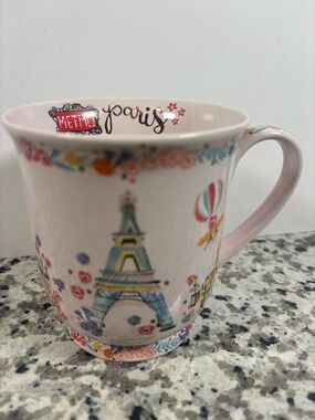 Paris Floral Ceramic Mug - Light Pink